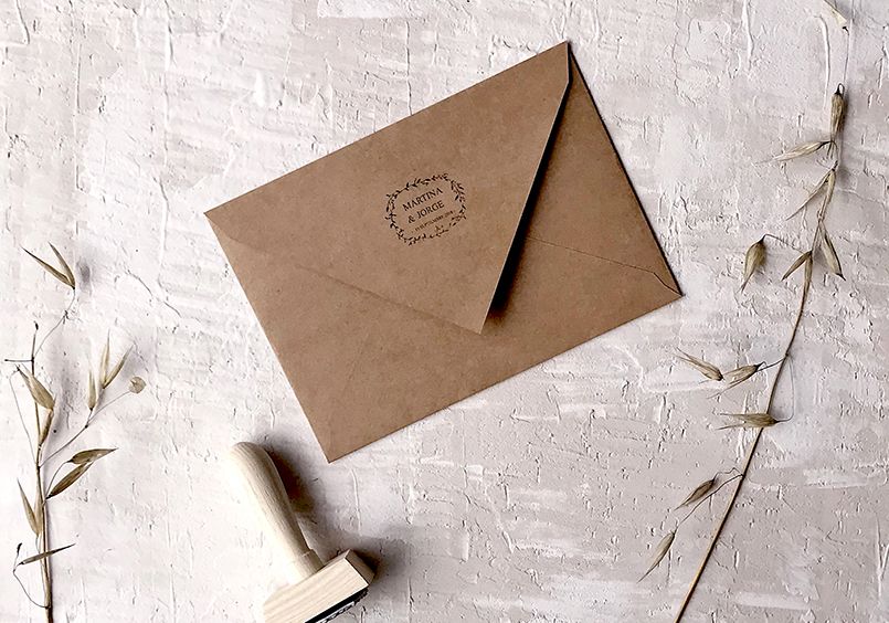 Sobre kraft sello personalizado Marmarina